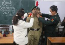 श्री जय नारायण मिश्रा पीजी कॉलेज- एनसीसी रैंक समारोह रिपोर्ट 2021-2022